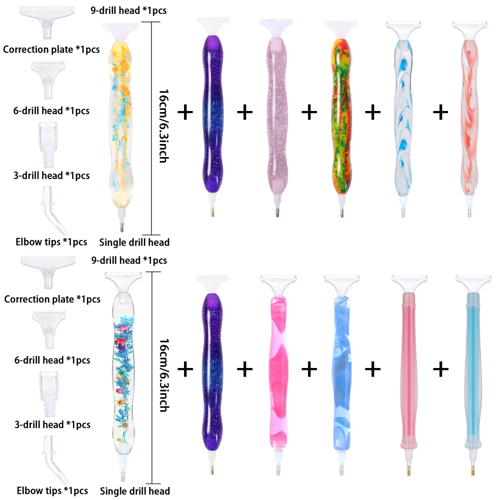 

DIY Diamond Spot Drill Pen Set Bionic Flower Embroidery Tool Accessories Replacement Pen Heads Multi Place Resin Acrylic
