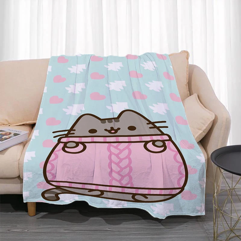 

Decorative Bed Blankets Sofa Summer Cat Pusheenes Fleece Throw Blanket Nordic Bedroom Decoration Bedspread the Fluffy Soft Boho