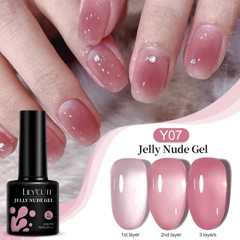 Гель-лак для ногтей LILYCUTE 7 мл желеобразный розовый персиковый прозрачный для маникюра весна-лето Цветной Гель-лак для дизайна ногтей