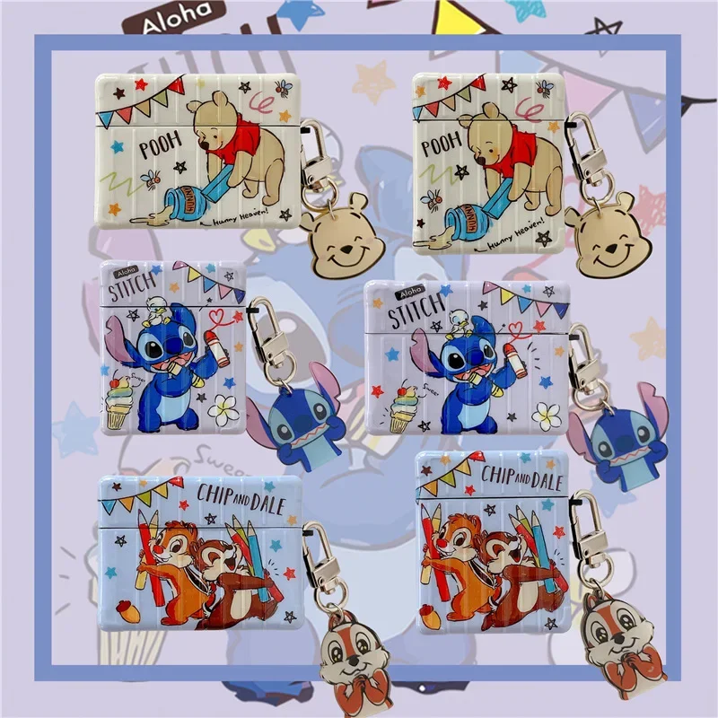 Противоударный чехол Disney Stitch для Apple AirPods Pro 2 милый мультяшный наушников Winnie с