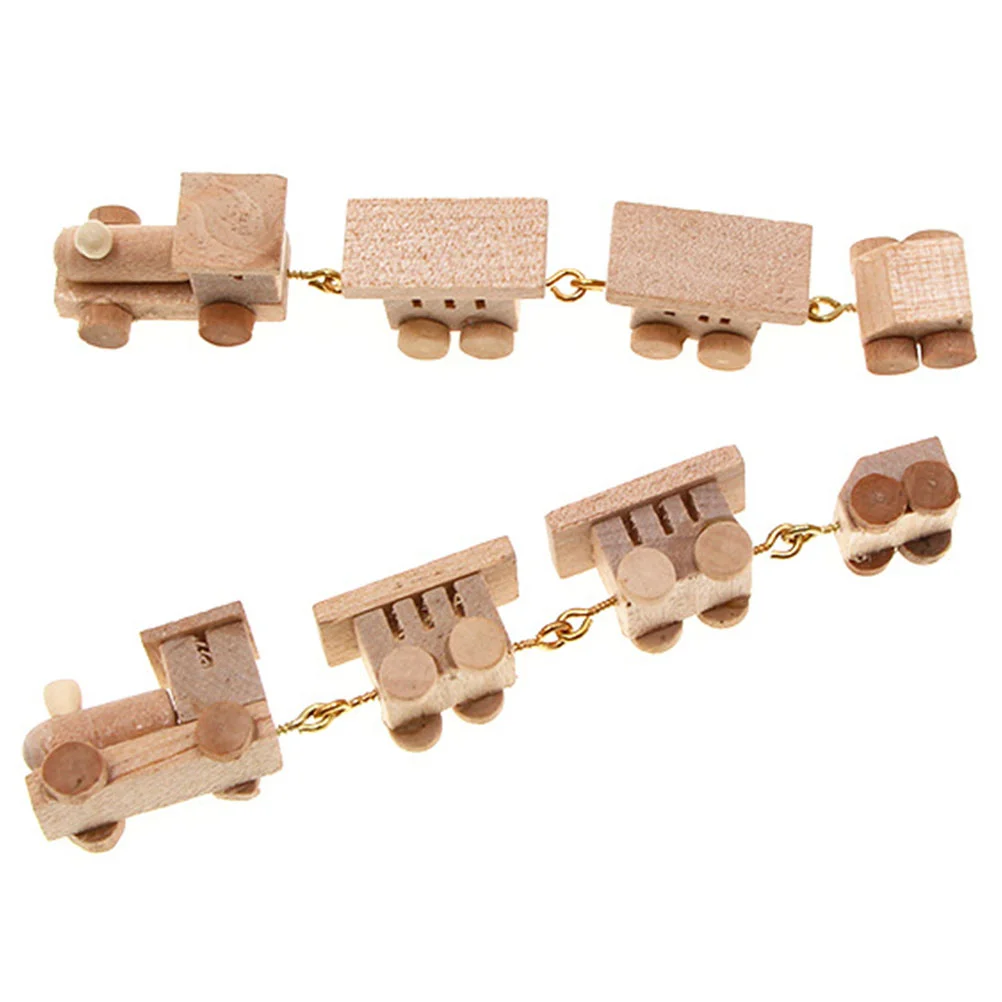 

2 шт., декоративные деревянные мини-игрушки в виде поезда