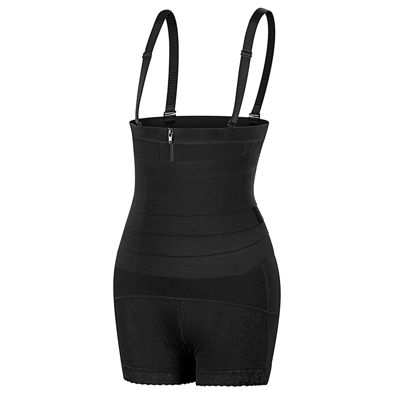 Women Flat Belly Sheathing Bodysuit Detachable Belt + Zip Shaper Waist Trainer Body Shaper Tummy Belts Slim Colombianas