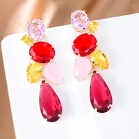 kellybola new trendy charm red earrings for women girl daily bridal wedding party jewelry christmas present gift high quality