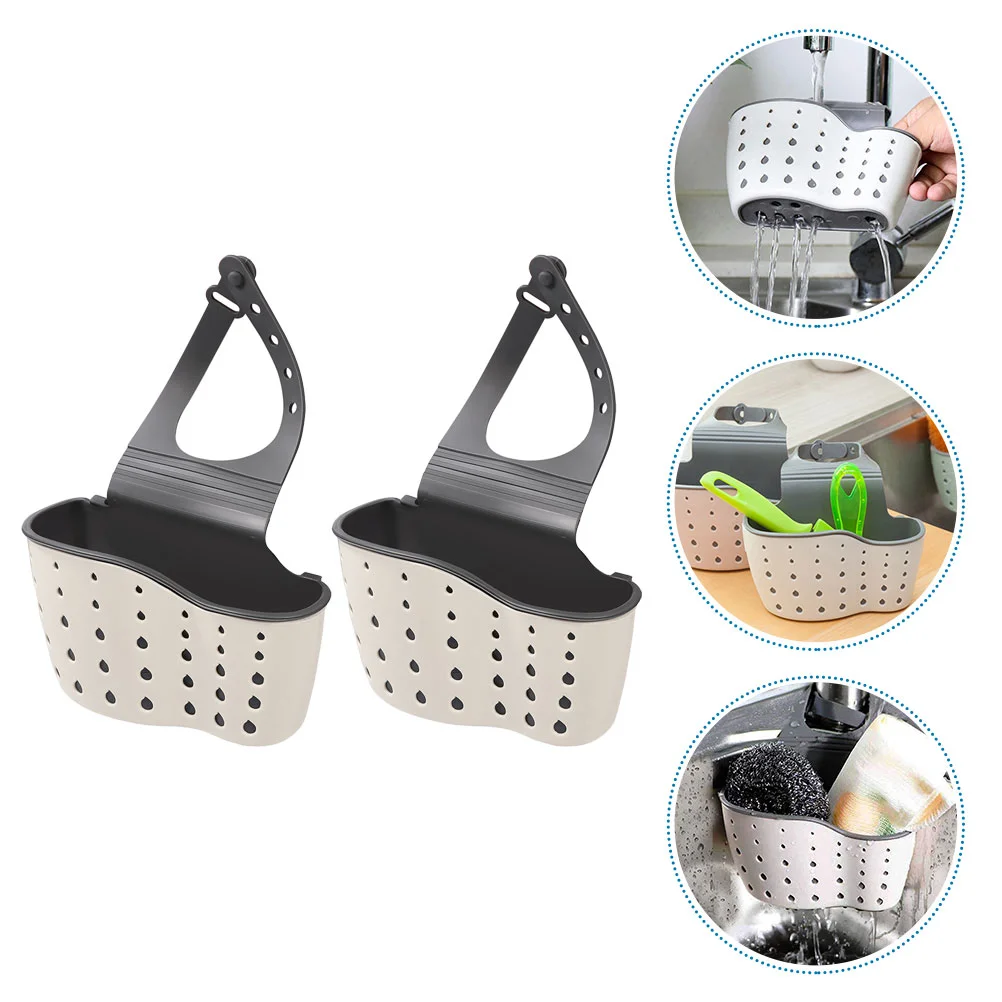 

Sink Basket Kitchen Hanging Organizer Sponge Holder Strainer Storage Drain Ginger Bath Wall Mounted Corner Liquid Drainer Sider