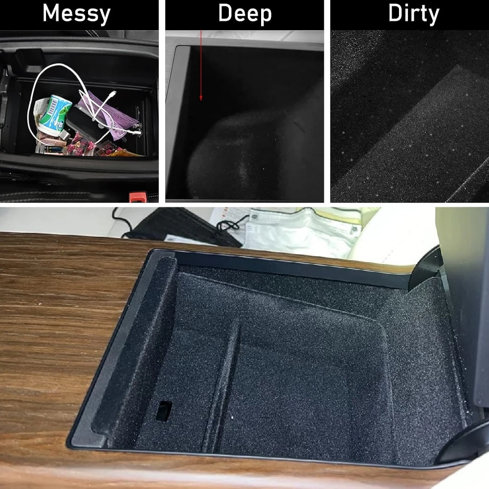 Флокирующий центральный органайзер для консоли Tesla Model S модель X