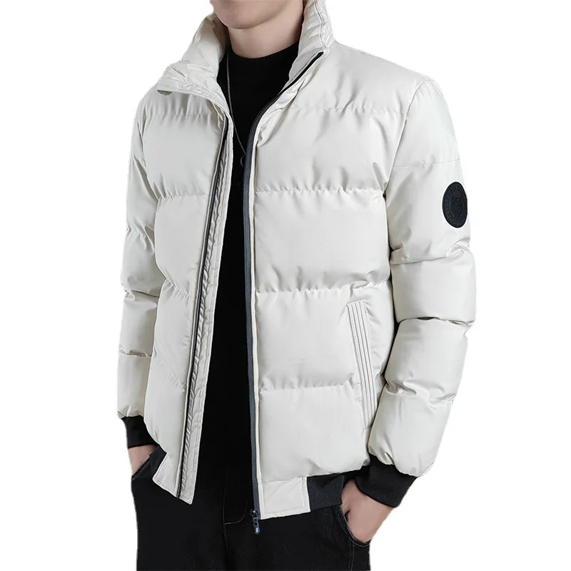 2022 New Men's Casual Warm Casual Loose Stand-up Collar Cotton-padded Jacket Men's Solid Color Men's Wear Trend Winter Coat