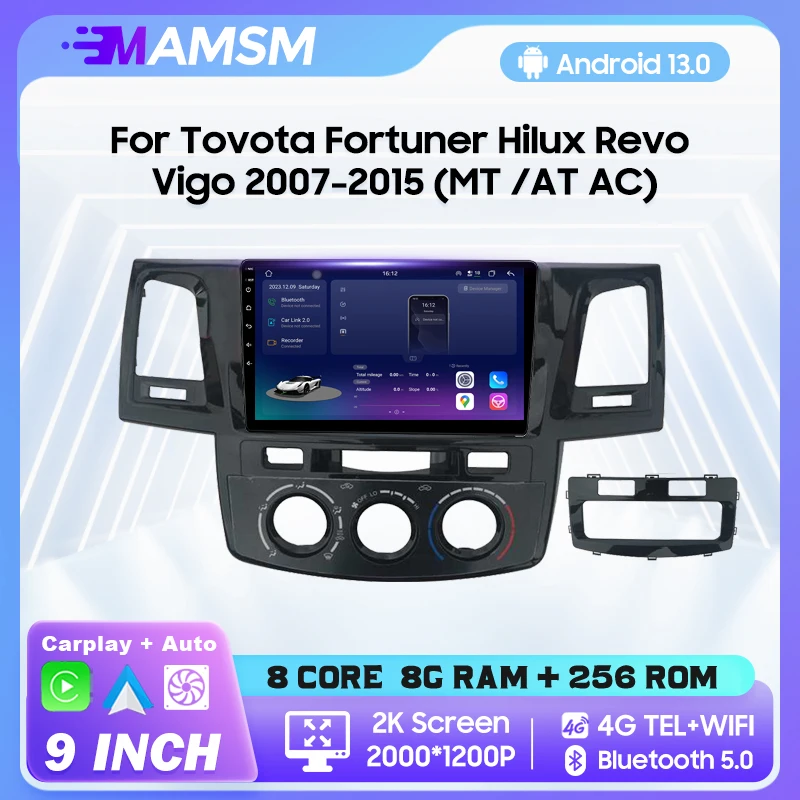 Автомагнитола MAMSM Android13 для Toyota Fortuner HILUX Revo Vigo 2007-2015 г. мультимедийный видеоплеер