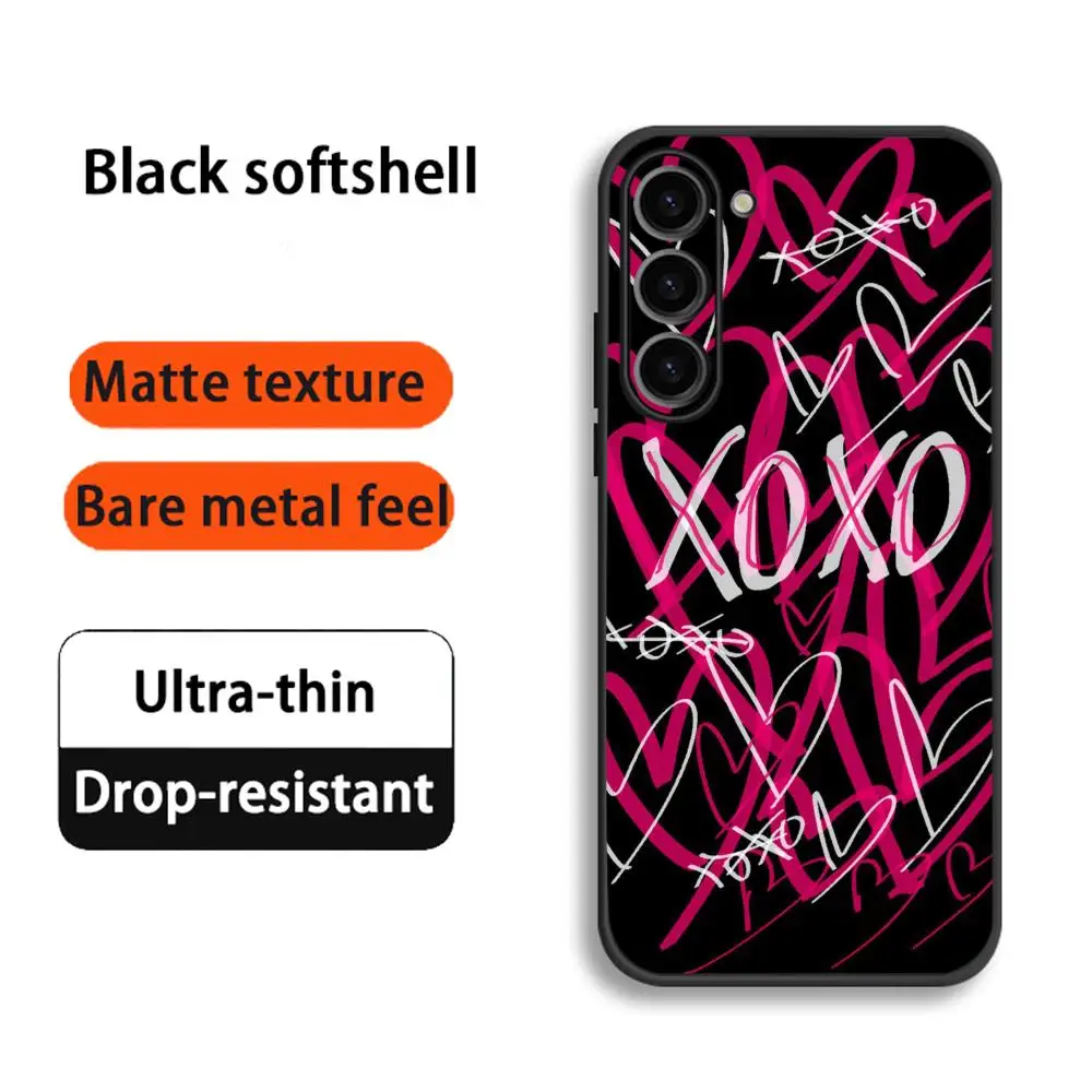 Фото Модный розовый чехол Xo-xoes для девочек для Samsung Galaxy S26 S25 S24 S23 S22 S21 Plus Ultra Fold A, мягкий, черный №3