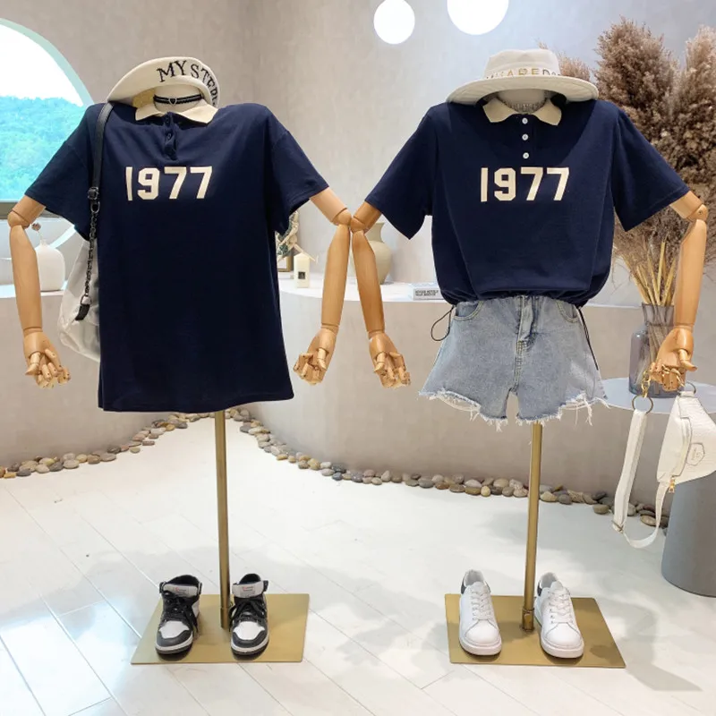 

New Women's Clothing 2022 Summer College style printed Short Sleeve T-Shirt Top sister fashion Two styles