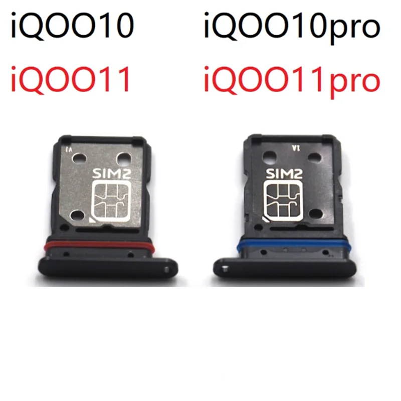 Оригинальный лоток для SIM-карты для ViVO iQOO 10 / 11 Pro, адаптер для слота для SD-карты, микро-порт, держатели, корпуса, контактные запасные части