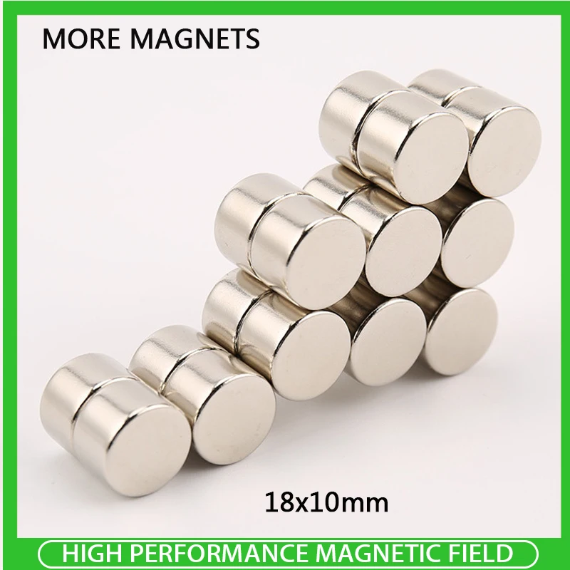 

5~30PCS 18x10mm Round Neodymium Magnets 18mm x 10mm N35 Magnet 18*10 mm Thick Strong Cylinder Rare Earth Magnetic 18*10mm