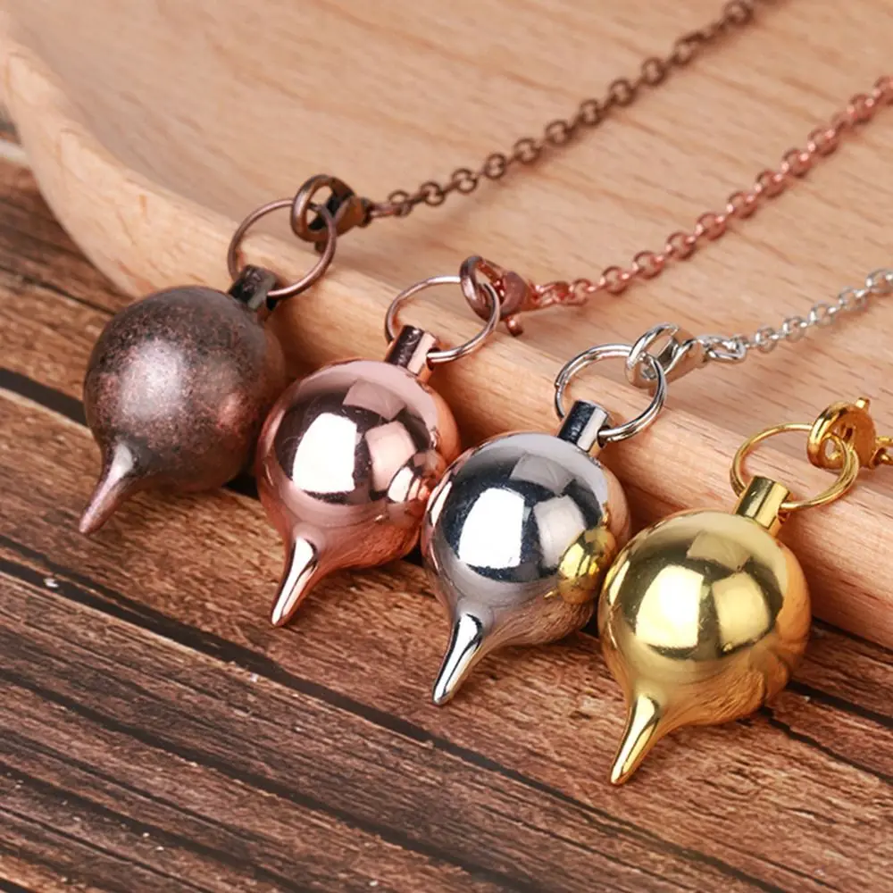 Металлический маятник рейки для гадания, маятники, латунный медный шар, конус, заостренный, исцеляющий, духовный кулон, ювелирный инструмент 2023