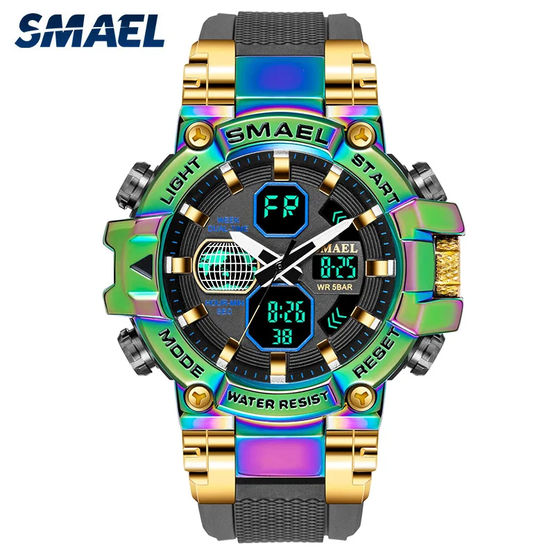 

Men Military Watches SMAEL Clock Men Digital Wristwatches Dual Time LED Bracelet relogio masculino 8027 Sport Watch Waterproof
