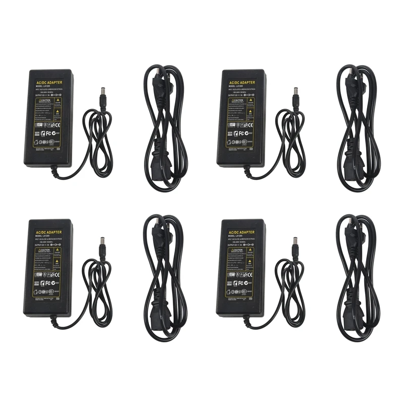 

4X 12V 5A 60W Power Supply Adapter For LED Light Strip RGB SMD 3528 5050