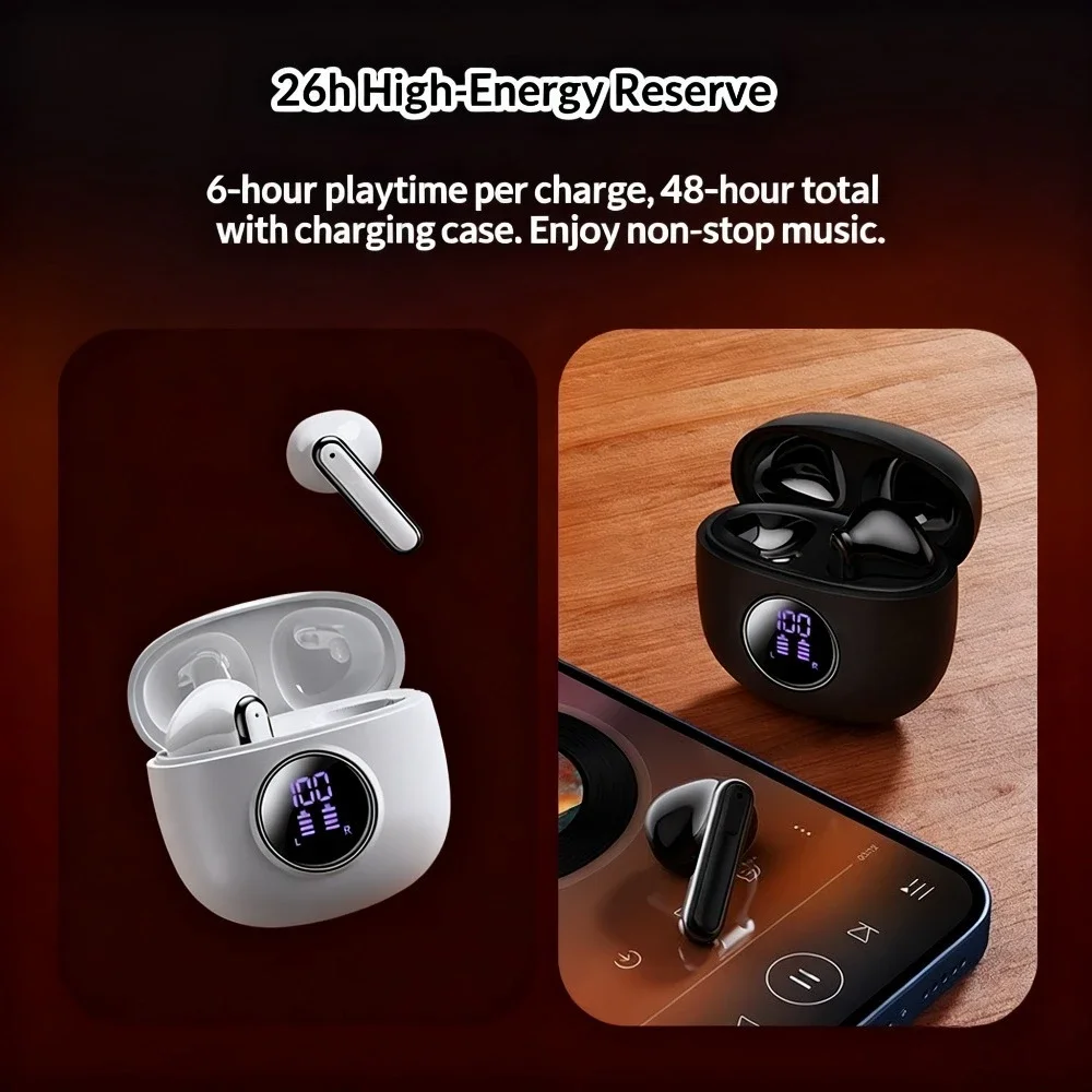 Фото Миниатюрные беспроводные Bluetooth-наушники для бизнеса и киберспорта с сенсорным управлением, высококачественным звуком, комфортной посадкой и сверхдолгим временем работы от аккумулятора. №5