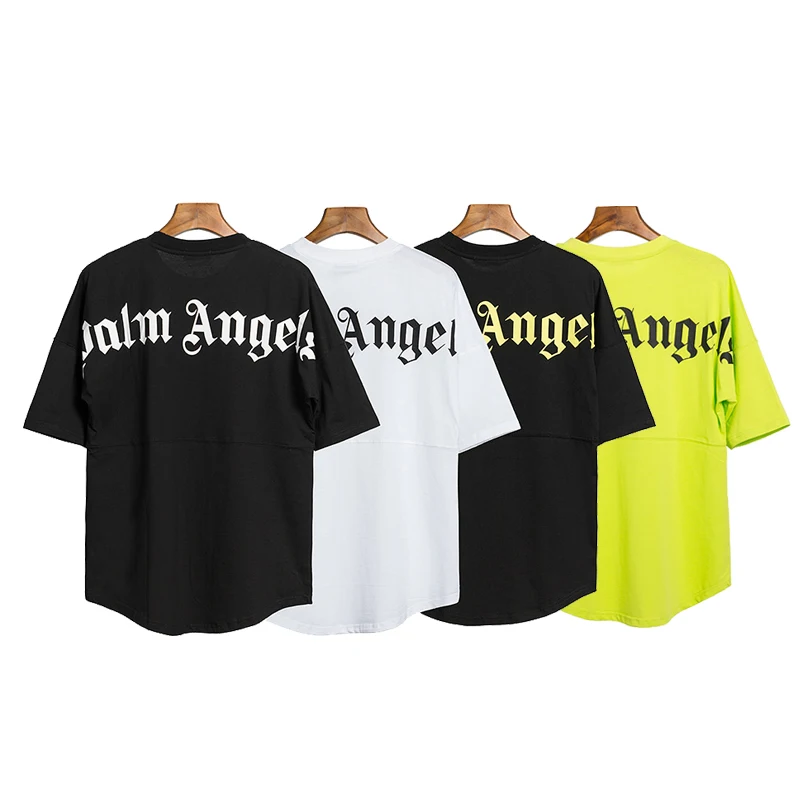 

New Palm Angels Letter Logo T-shirt Short Sleeves Round Neck Man Woman, Lovers of The Style Couple, Loose and Relaxed with 22SS