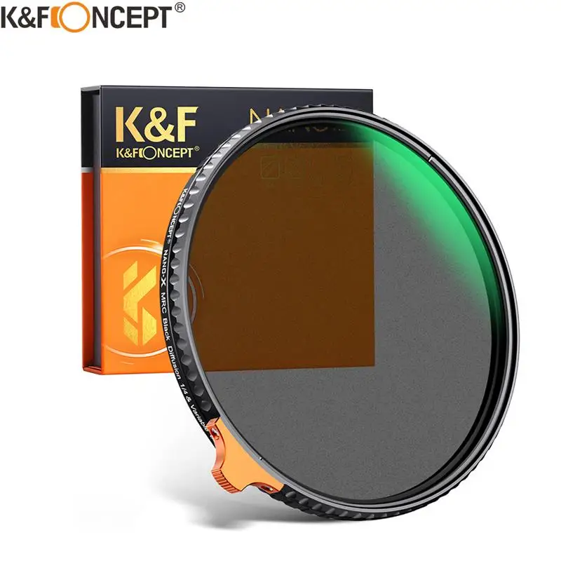 

K&F CONCEPT ND2-32 1/4 Black Mist Diffusion Camera Filter lens Variable 2 in 1 ND Filters Video 49mm 52mm 58mm 62mm 67mm 77mm