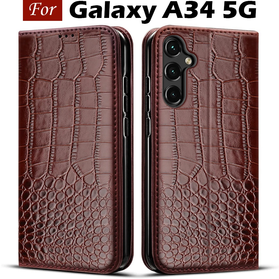 For Samsung Galaxy A34 5G Case Leather book stand Flip Wallet Card Holder Phone Cover For Samsung A34 5G A 34 SM-A346B Coque
