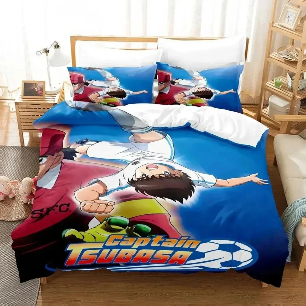 Комплект постельного белья с рисунком из аниме Captain Tsubasa для мальчиков и девочек