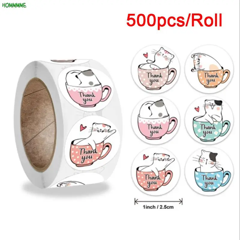 

Наклейки «Kawaii Cat Thank You», 500 шт./рулон