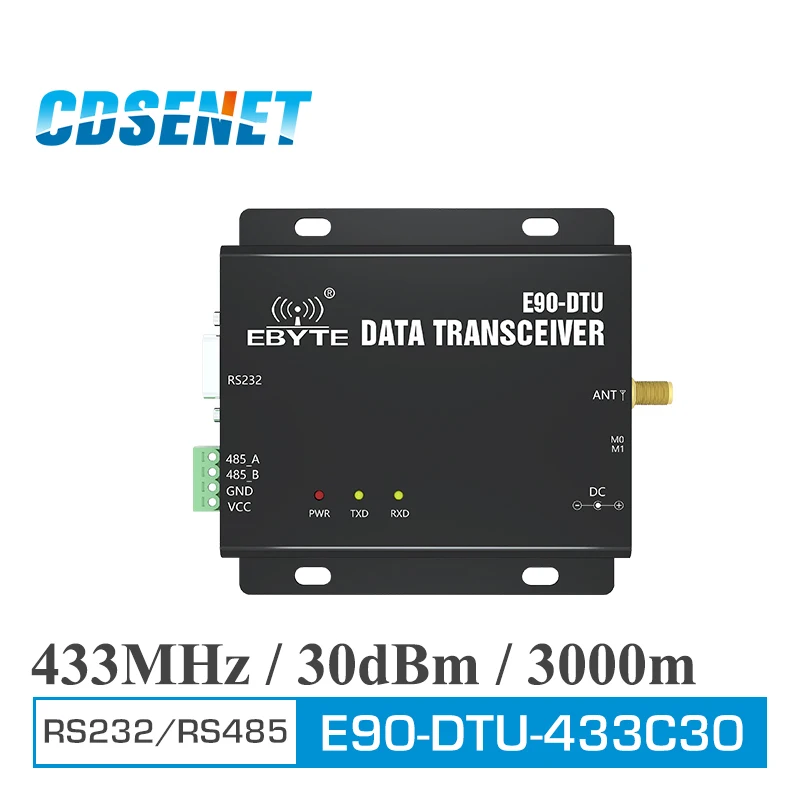 433 МГц Modbus 1 Вт 30 дБм 3 км беспроводной трансивер модем CDSENET E90-DTU(433C30) RS232 RS485 RF модуль дальнего действия