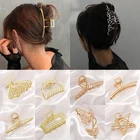17KM простая Золотая большая металлическая заколка-краб для волос, женская серебряная заколка для волос, повязка на голову, аксессуары для волос