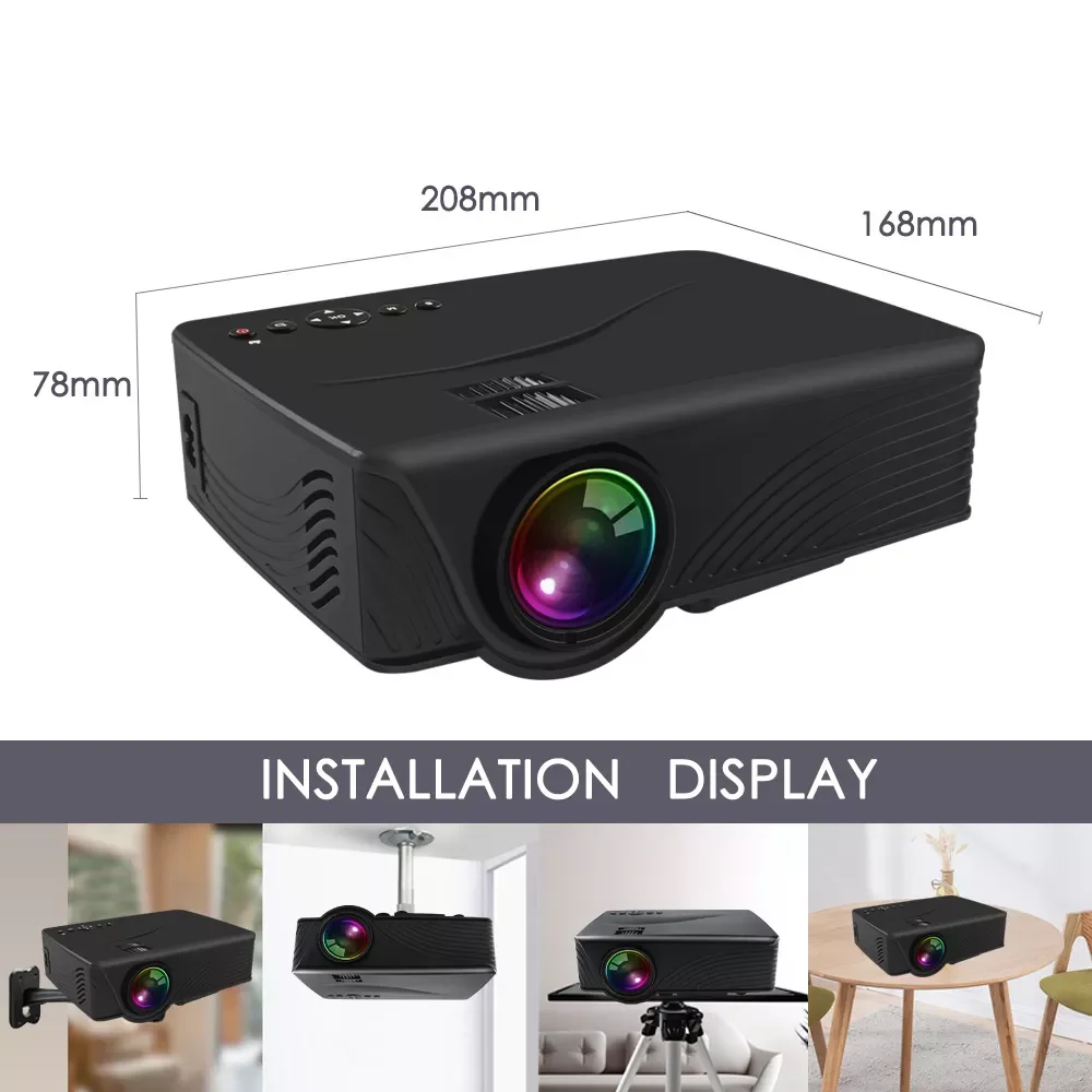 

NEW2023 GP10 Full Led Projector 4k 800 Lumens HDMI USB Portable Cinema Projector Home Theater With Mysterious Gift