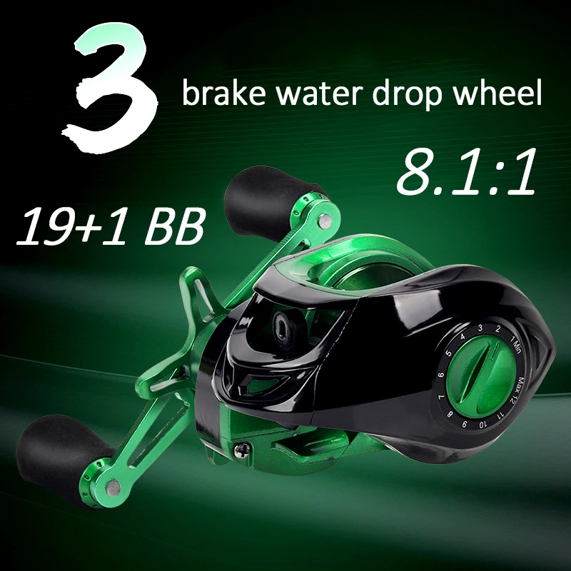 

8.1:1 19+1BB Fishing baitcasting Reel Left Right Hand salt water fishing rod and reel Fishing Bait Casting Reel