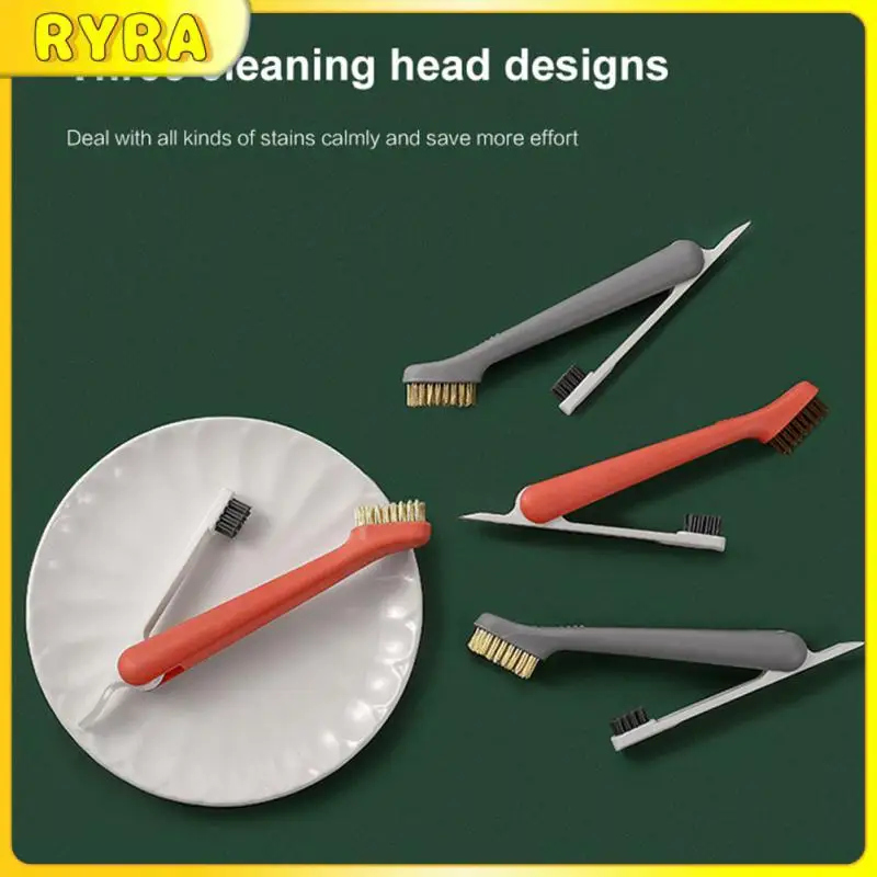 

Щетка для чистки проволоки 3 в 1, гибкий пластиковый скребок, нескользящая ручка, щетка для чистки газовой плиты, кухонные аксессуары, инструмент для чистки