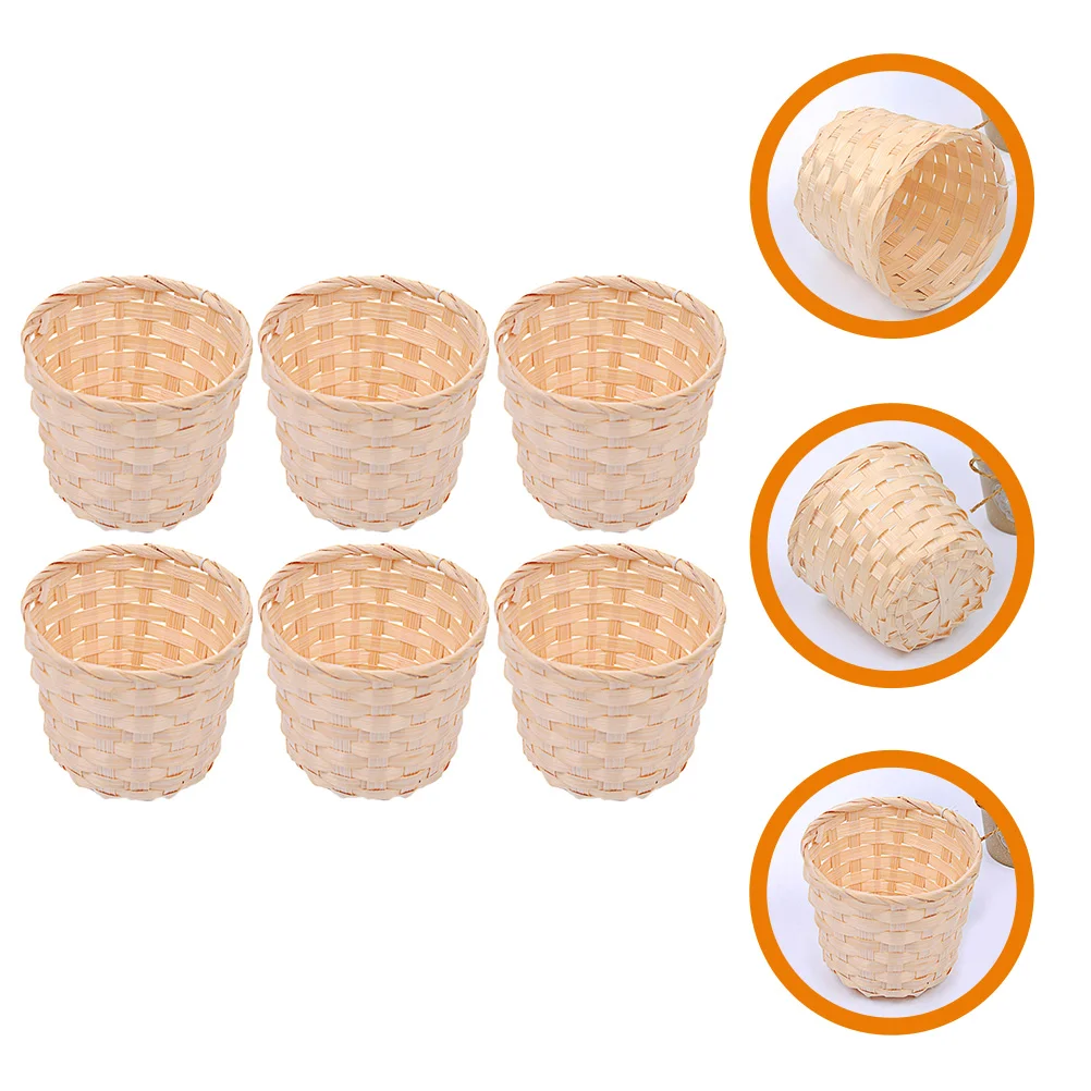 

6 шт., миниатюрные тканые корзины