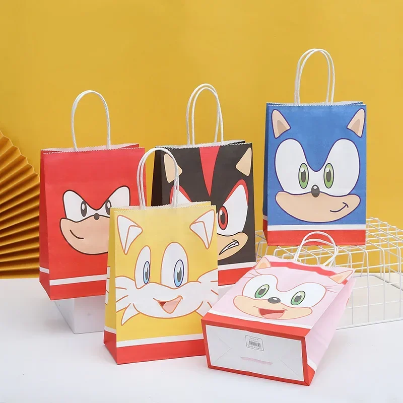 Фото Хит продаж: Новая подарочная сумка Sonic Candy с милым мультяшным ежиком, аниме-сумка для покупок, украшение для праздничной вечеринки, игрушки для детей на день рождения, подарок №2
