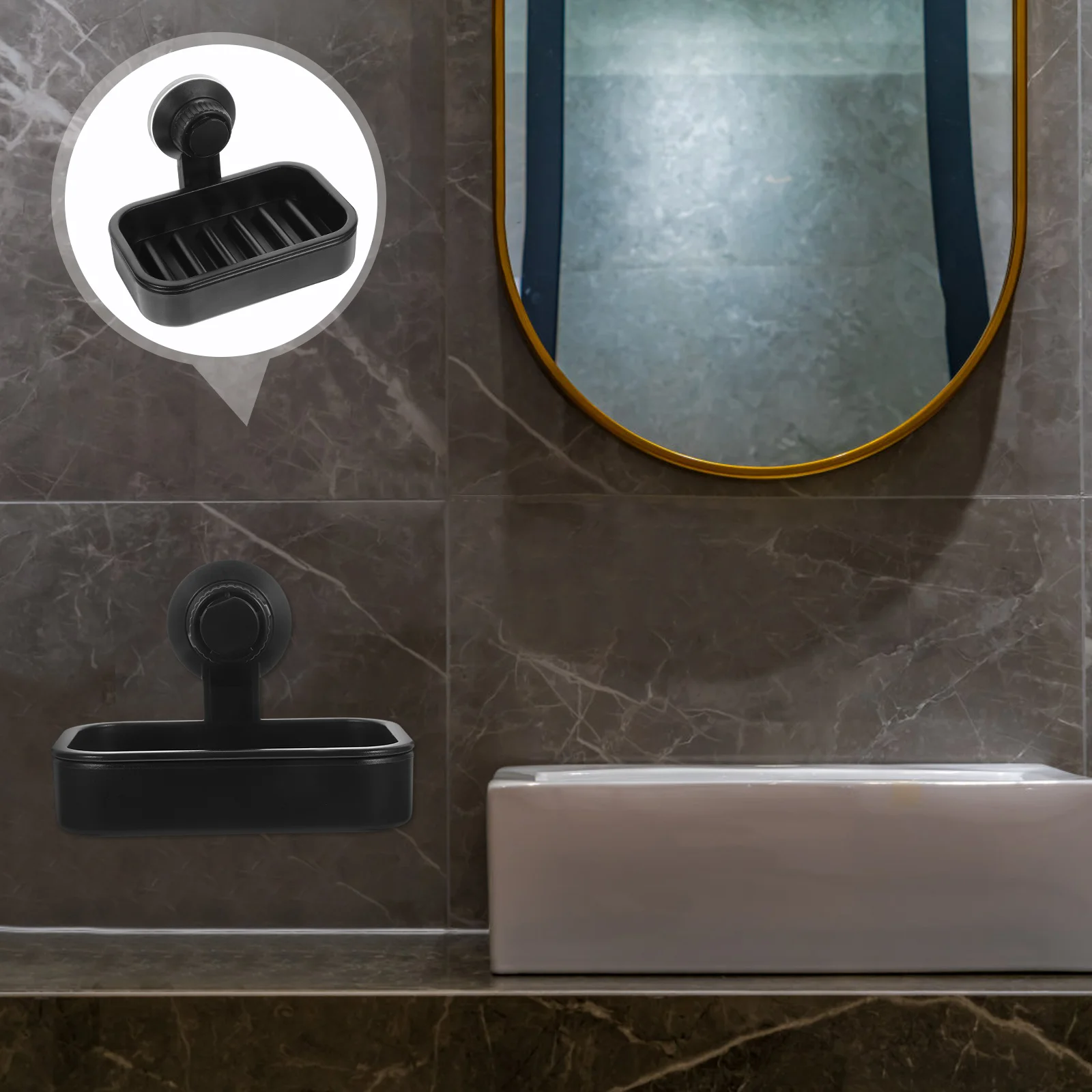 Дорожный черный мраморный поднос из нержавеющей стали чехол для мыла