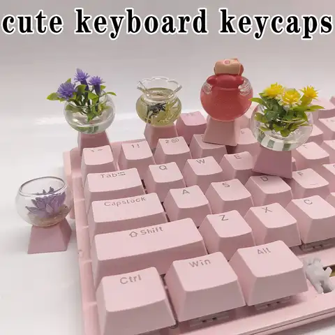 Аниме милые пользовательские клавиши для механической клавиатуры клавиши фиолетовый розовый Kawaii Cherry Mx Esc Artisan Pbt клавиши для механики 1 шт.