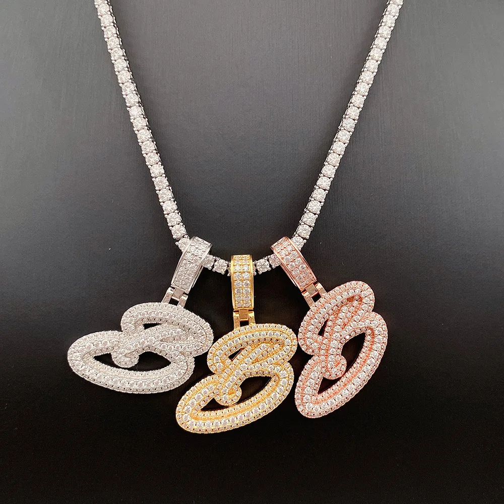 Moissanite B Pendant Necklaces For Men S925 Silver Real Diamond Necklace Women Jewelry Pass Tester With GRA 