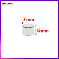 102050100200pcs 7x6 mm small strong cylinder rare earth magnet n35 round neodymium magnet 7x6mm permanent magnet disc 76 mm
