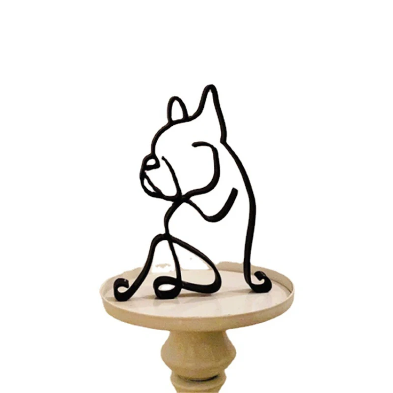 

Dog Art Sculpture Simple Metal Dog Abstract Art Sculpture for Home Party Office Desktop Decoration Cute Pet Dog Cats Gifts