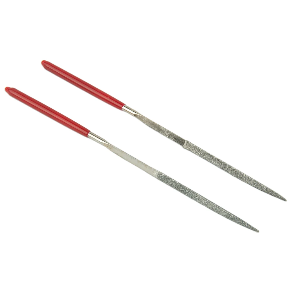 

2pcs Diamond Files Kit 3x140mm Triangular Diamond Needle File Grinding For Steel Stone Metal Wood Diamond Files Set