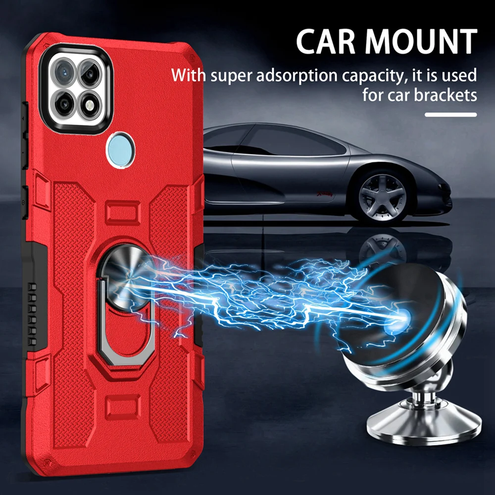 Противоударная Броня KEYSION для Realme C21Y C25Y C21 C20 C11 2021 чехол-подставка с кольцом