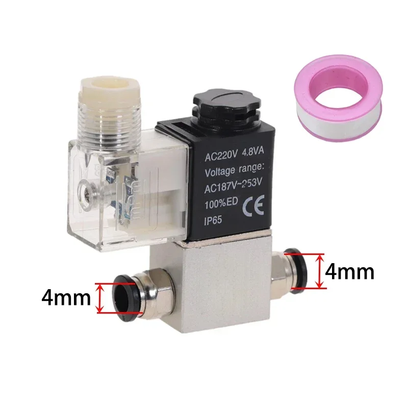 

Пневматические воздушные электромагнитные клапаны, 2 положения, 2 порта, 1/4 дюйма, нормально закрытый, 12 В/24 В/110 В/220 В, 2V025-08, черный, быстрая установка, 4 мм, 6 мм, 8 мм