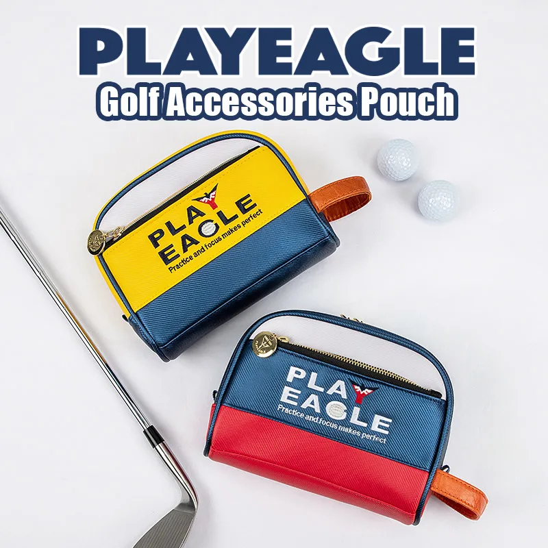 PLAYEAGLE 1 Pcs Multifunction Men Women PU Leather Golf Pouch Mini  Handbag Standard Size  Bag for Ball/Tee