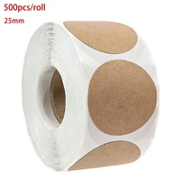 500pcroll kraft paper sticker round blank labels self adhesive handmade gift tag paper diy envelope sealing stickers stationery