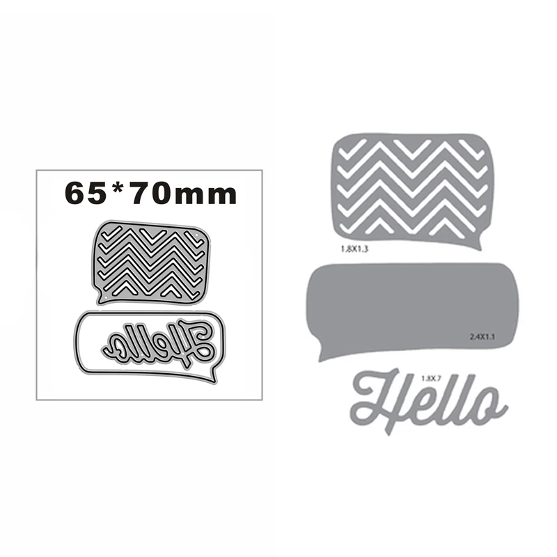 

New Hello Font Dialog Box Metal Cutting Die Scrapbook Template Cutting Card Making Decorative Relief Photo Album Diy Crafts