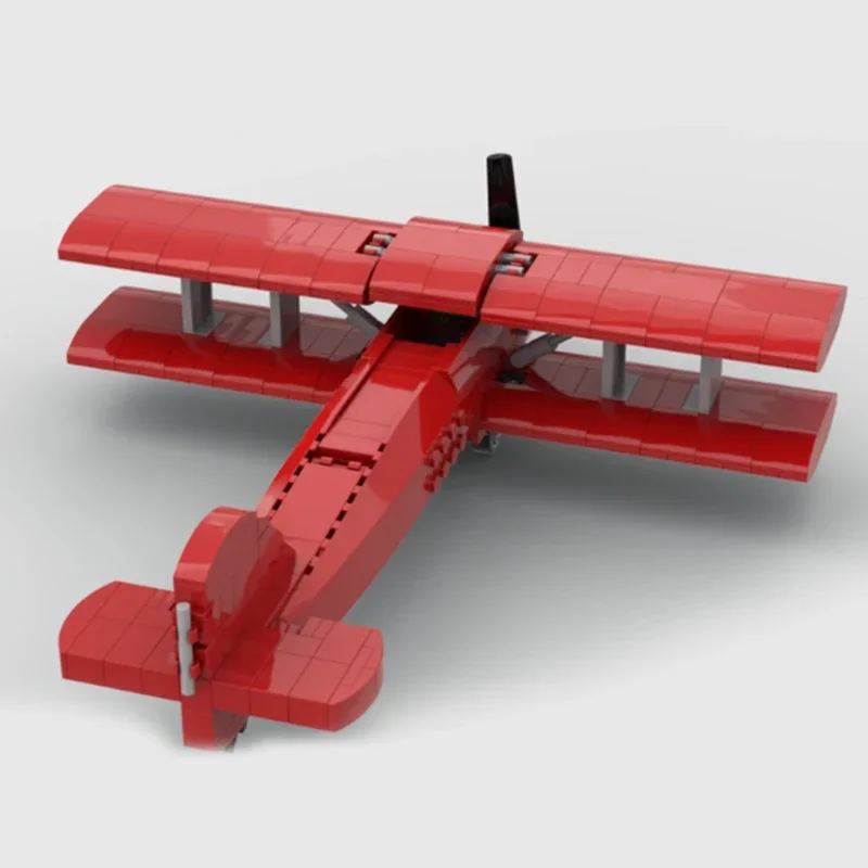 Технические Moc Bricks военная модель аэропорта биплан-истребитель модульные
