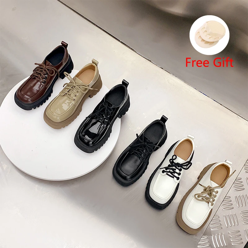 

Классические униформы JK, ветрозащитная кожаная обувь на толстой подошве, маленькая кожа, Повседневная Уличная одежда, увеличивающая рост о...