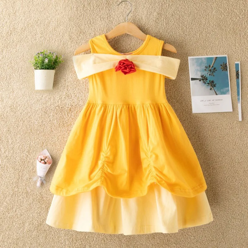 Baby Kids Dress for Girls Ariel Cotton Clothes Bell Clothing Children Minnie Mickey Birthday Carnival Party Costume Accessories |