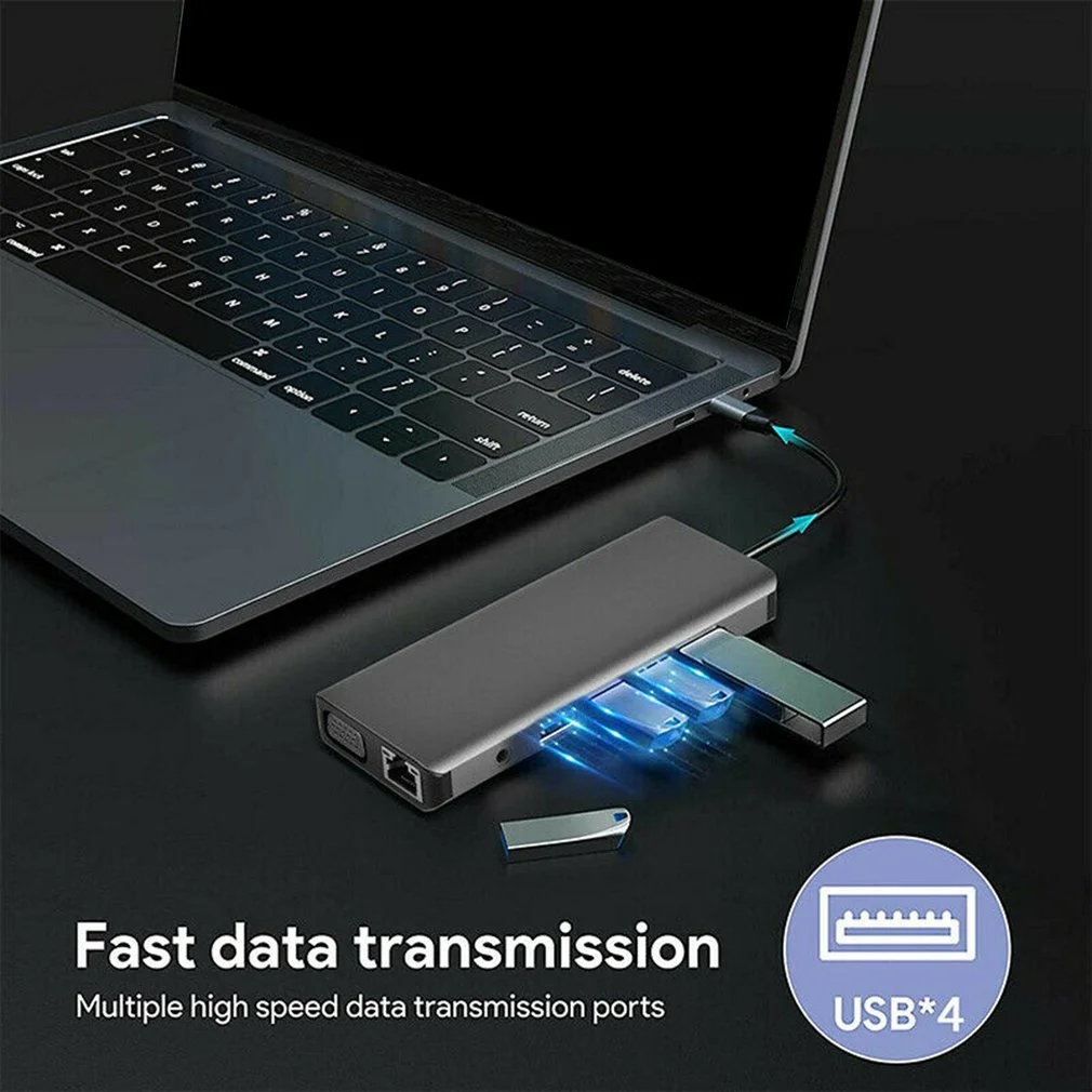 Док-станция 12 в 1 USB 3 0 HDMI Vga RJ45 |