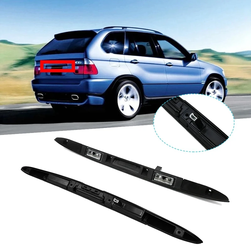 Car Rear Trunk Lid Handle Grip With Key Button Light 51 13 7170676 For BMW X5 E53 2000-2006 Boot Licence Plate Parts