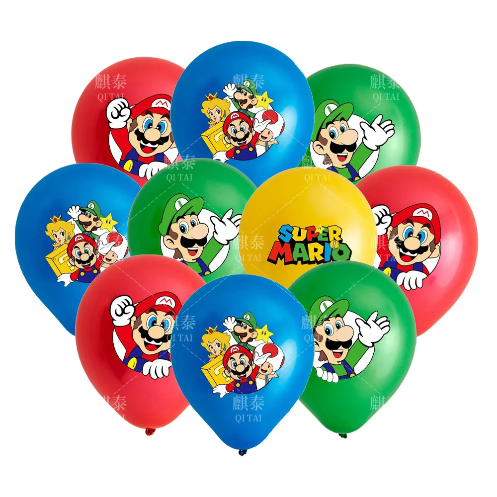 

20pcs Super Mario Bros Balloons Cartoon Party Supplies Anime Balloons Kids Happy Birthday Party Decoration Children's Gifts Toy