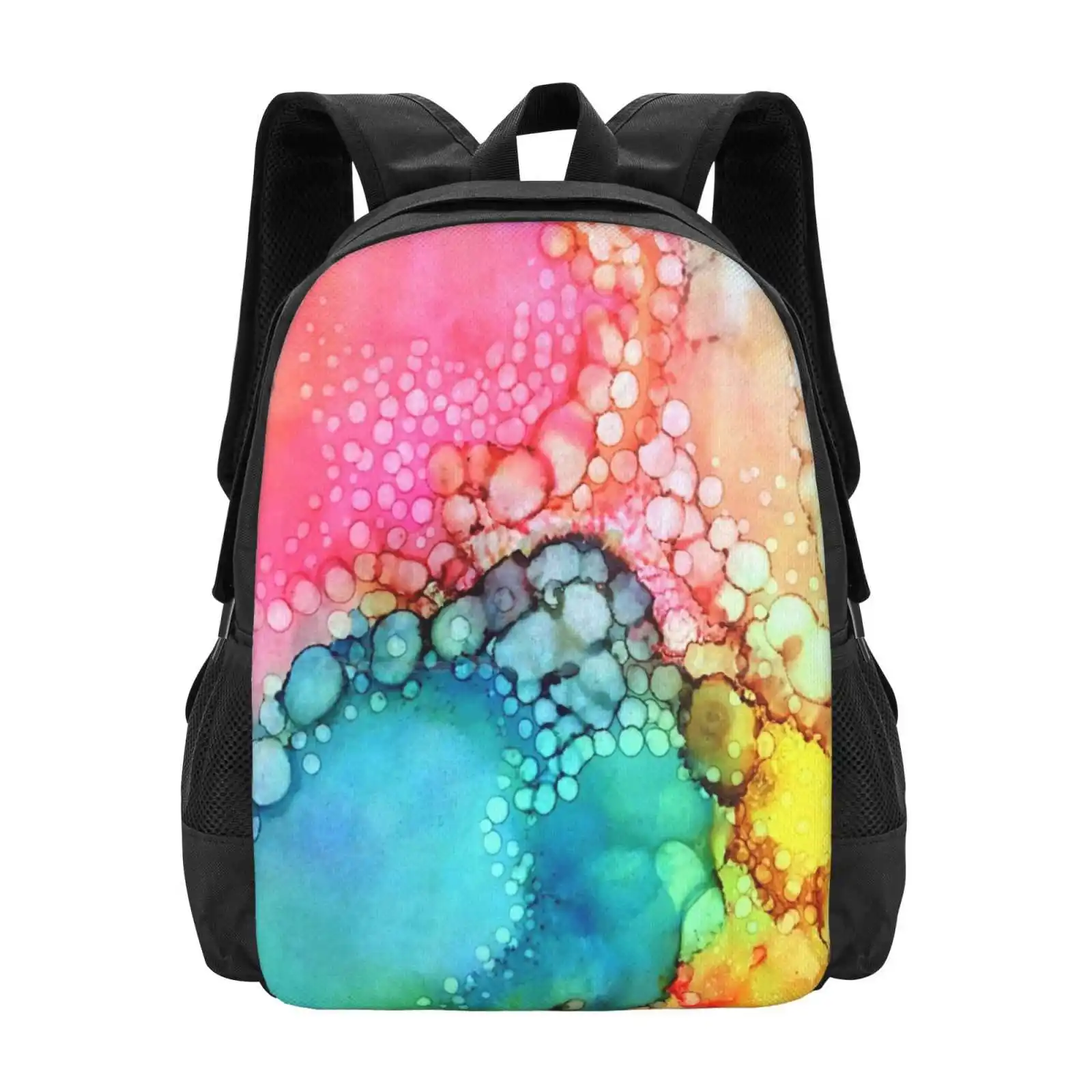 

Cotton Candy Bubble New Arrivals Unisex Bags Student Bag Backpack Abstract Artist Bubbles Cells Pink Blue Orange Yellow Fluid