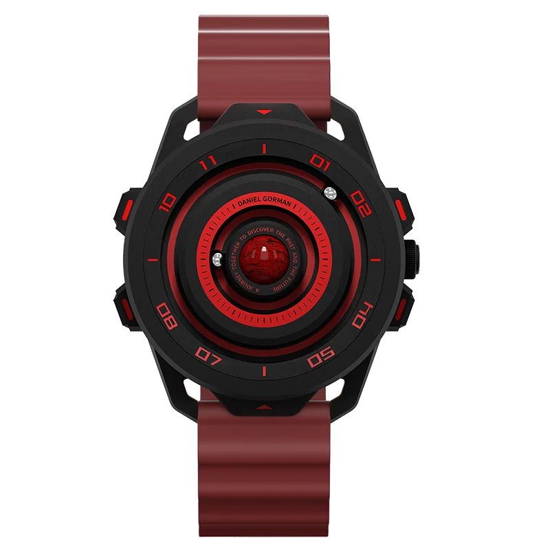 Фото Daniel Gorman Red Planet Design Мужские кварцевые часы Водонепроницаемые светящиеся спортивные наручные часы с магнитными бусинами и указателями DG0525 Красный №5